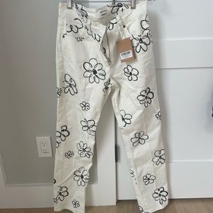 Reformation Julianna Zip Mid Rise Straight Leg Jeans